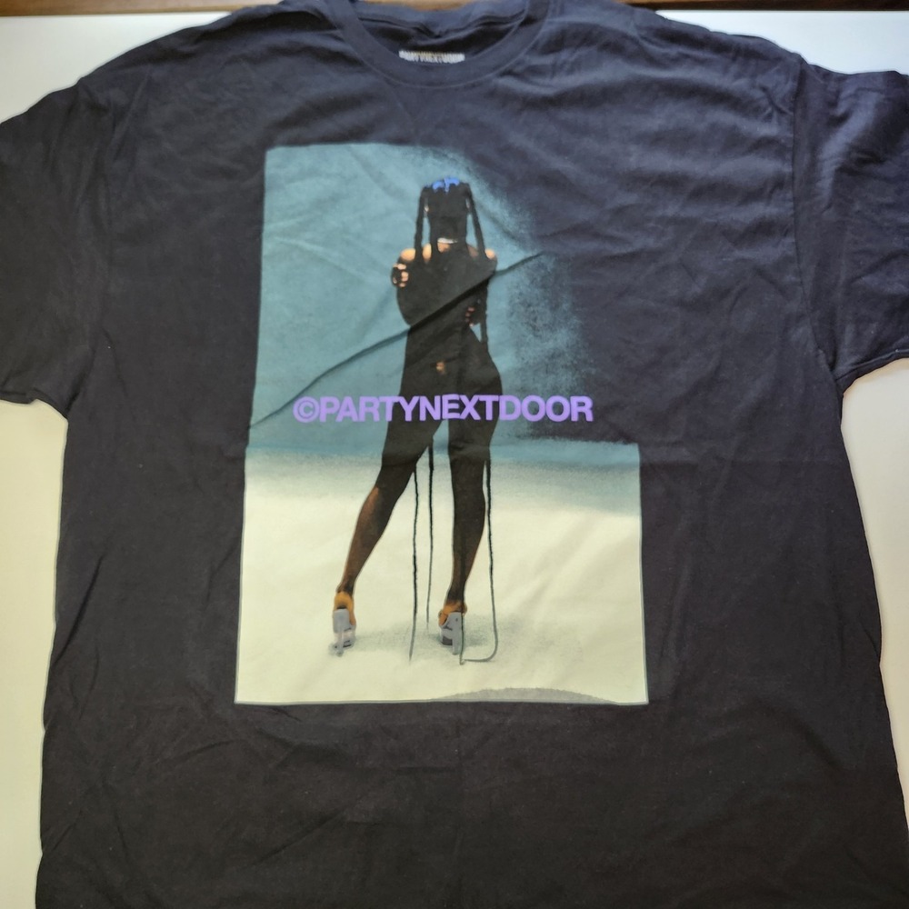 PARTYNEXTDOOR Misprint Black Graphic T-Shirt Men's 2XL R&B STREETWEAR